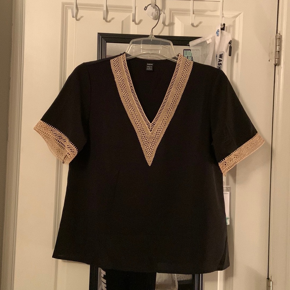 Black embroidered blouse